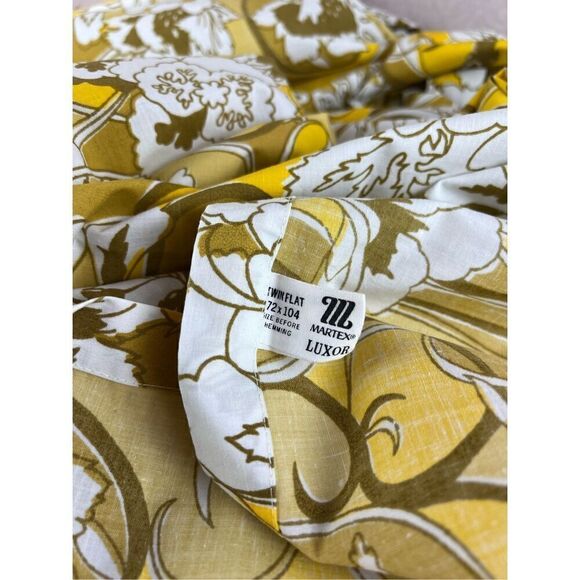 Vintage Martex Luxor Mod 70s Twin Flat Sheet - Picture 6 of 7